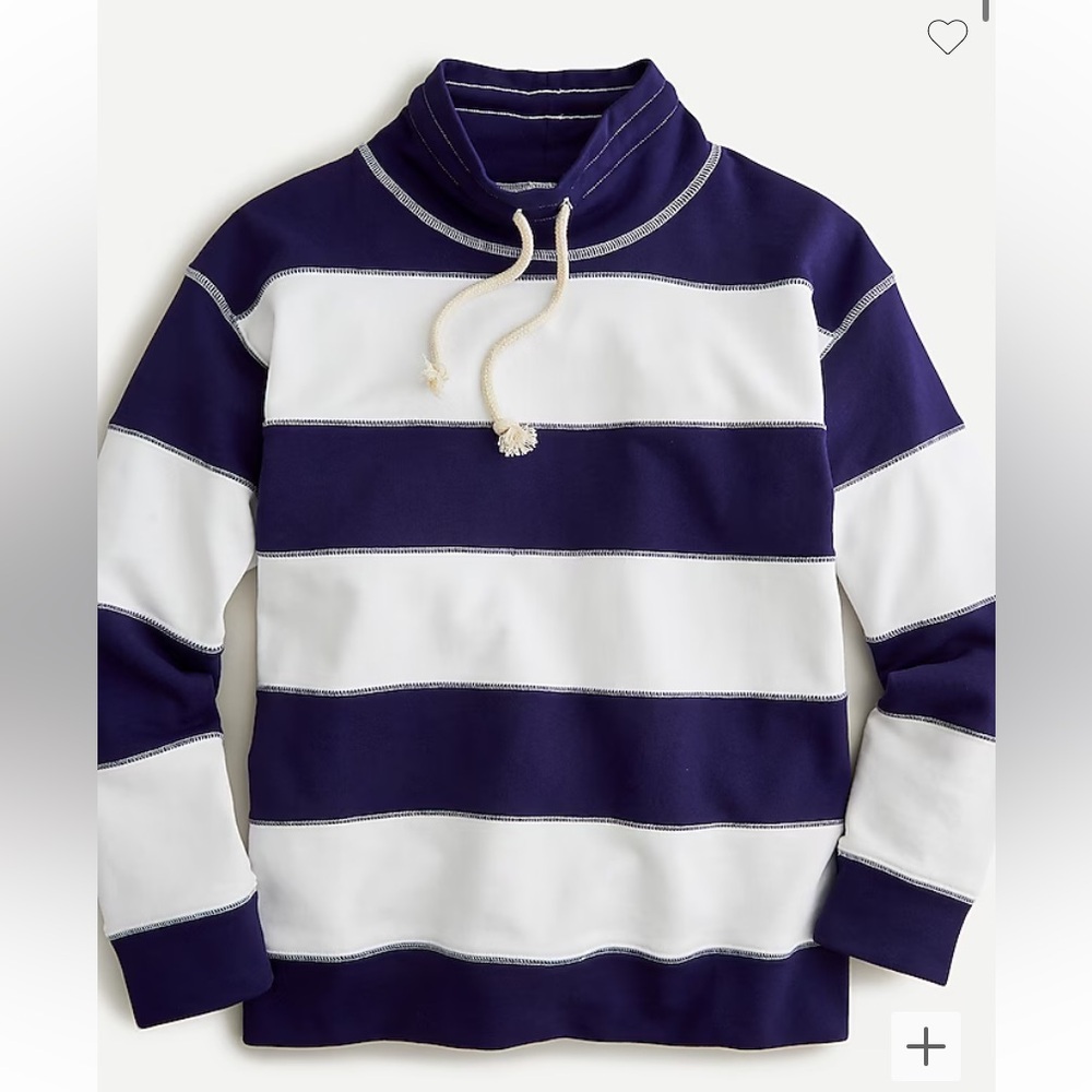 J. Crew Funnelneck striped sweatshirt in original cotton terry. Size: L. NWT